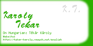 karoly tekar business card